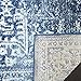 SAFAVIEH Evoke Collection 4' x 6' Navy/Ivory EVK256A Oriental Distressed Non-Shedding Living Room Bedroom Accent Rug
