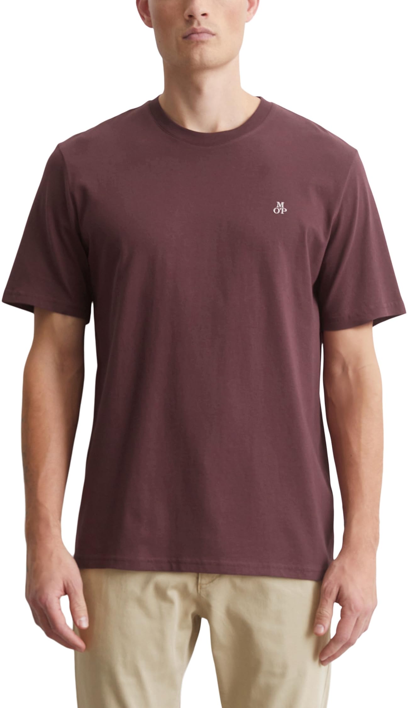 Marc OߴPolo Herren T-Shirt aus Bio-Baumwolle mit Rundhalsausschnitt, Rot (Dark Romance), XL