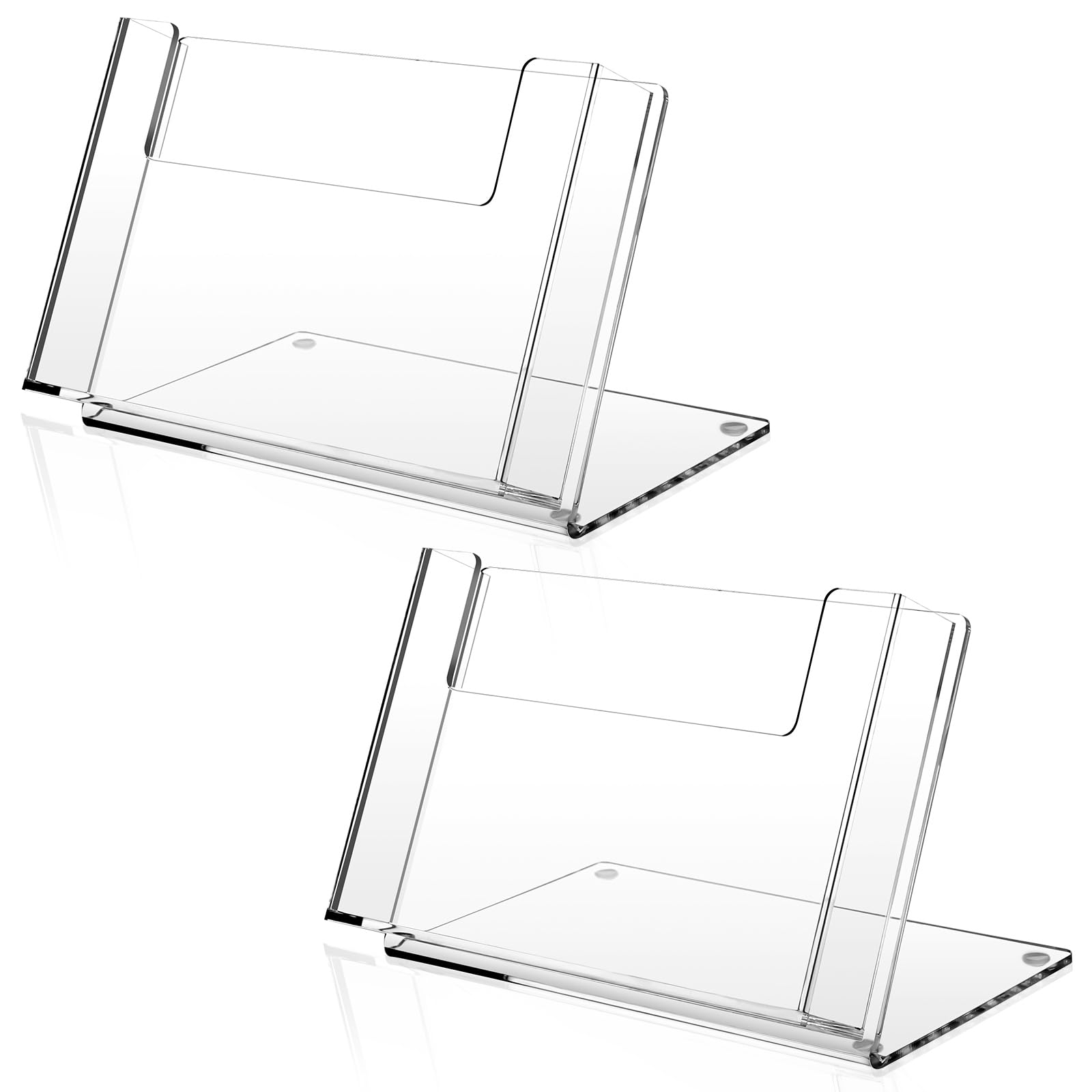 Photo 1 of Threehoney 2 Pcs Postcard Acrylic Brochure Holder Organizer 4 x 6 Inch Flyer Display Stand Clear Greeting Card Display Magazine Holder for Card Organizer Desk Table Home Office Menu