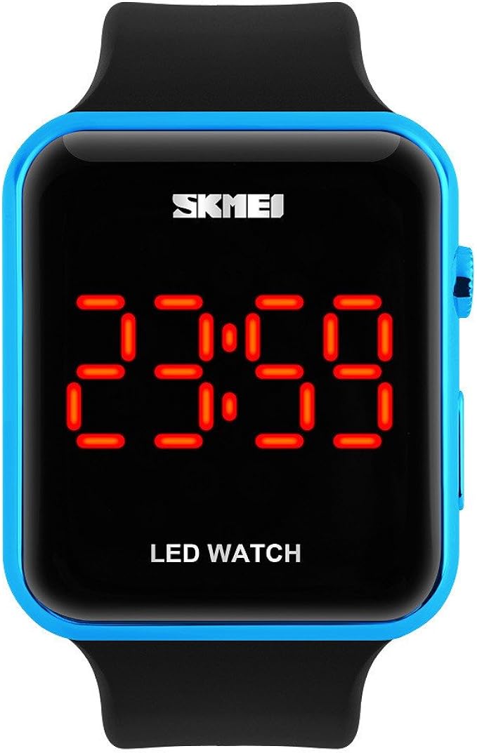 Unisex Simple Disign LED Digital Watch for Men, Women Blue Amazon.co