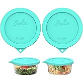 Sophico 4 Cup Round Silicone Storage Cover Lids Replacement for Anchor Hocking and Pyrex 7201-PC Glass Bowls (Container not Included) (Mint-2 Pack)