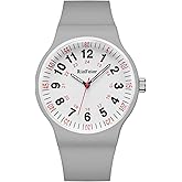 RioFoior Waterproof Analog Unisex Nurse Watch for Nurses,Nursing Students,Medical Professionals,Women,Men with Easy to Read Military Time Dials,Second Hand and 24 Hour,Soft Breathable Silicone Band.