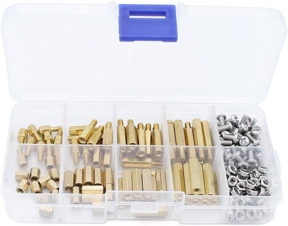 Fyearfly 320 Stück M2 Messing Schrauben Set - Sechskant Schrauben & Muttern Sortiment