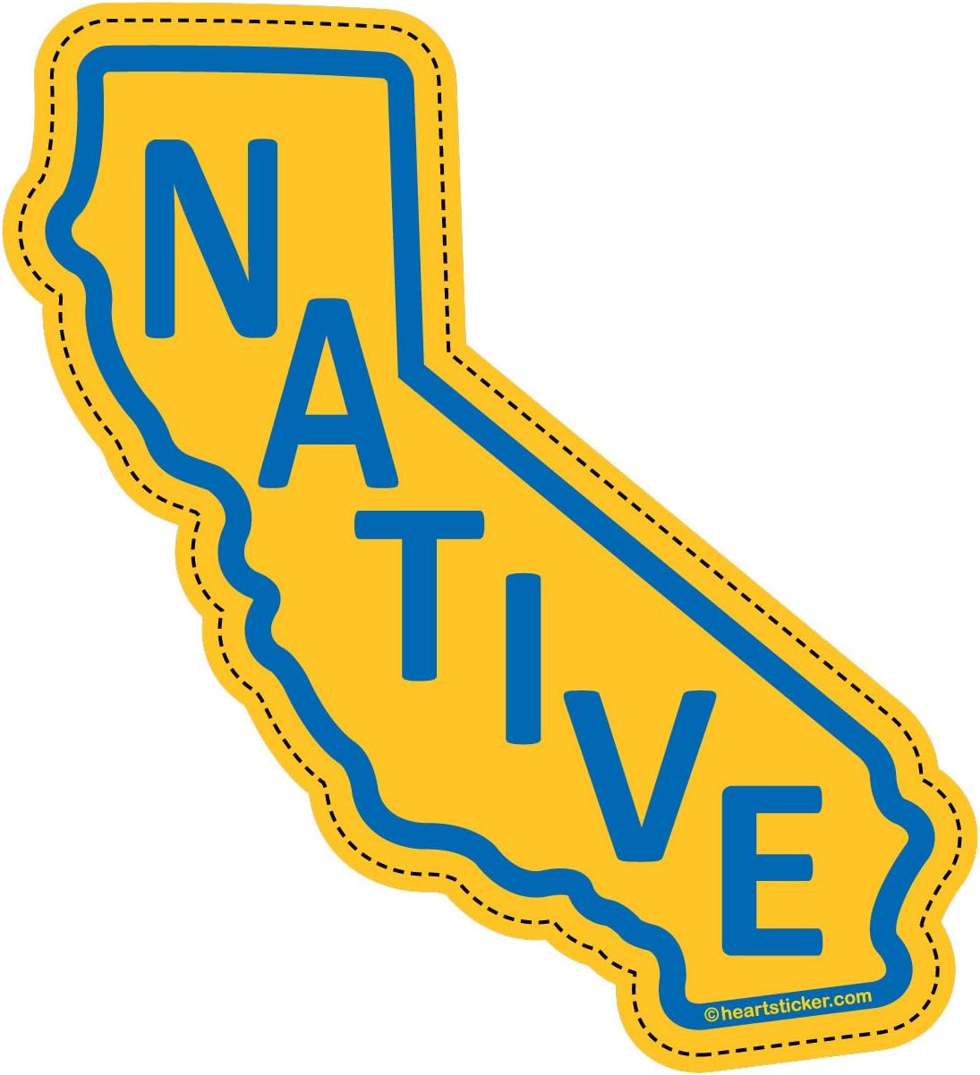 California Sticker Golden State Shaped Native Californian Vinyl Decal Heart Apply To Water Bottle Laptop Cooler Car Truck Bumper Tumbler 415 213
