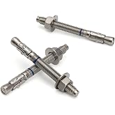 HROMIGRY 3/8" x 3-3/4" Concrete Anchors (25 Pack) 3/8 inch Wedge Anchors Bolts Stainless Steel