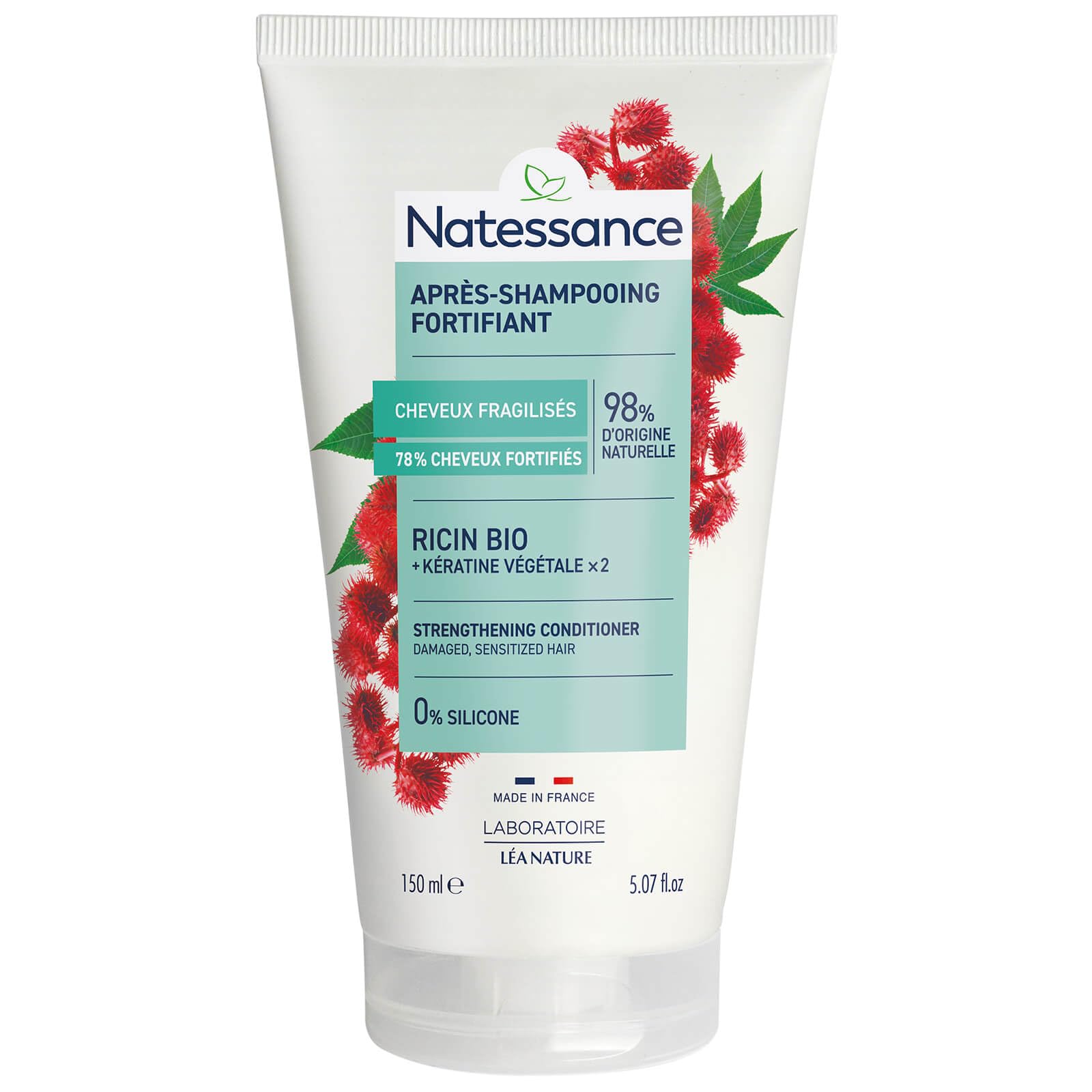 Natessance Naturel Castor Oil and Plant-Derived Keratin Conditioner, 150 ml