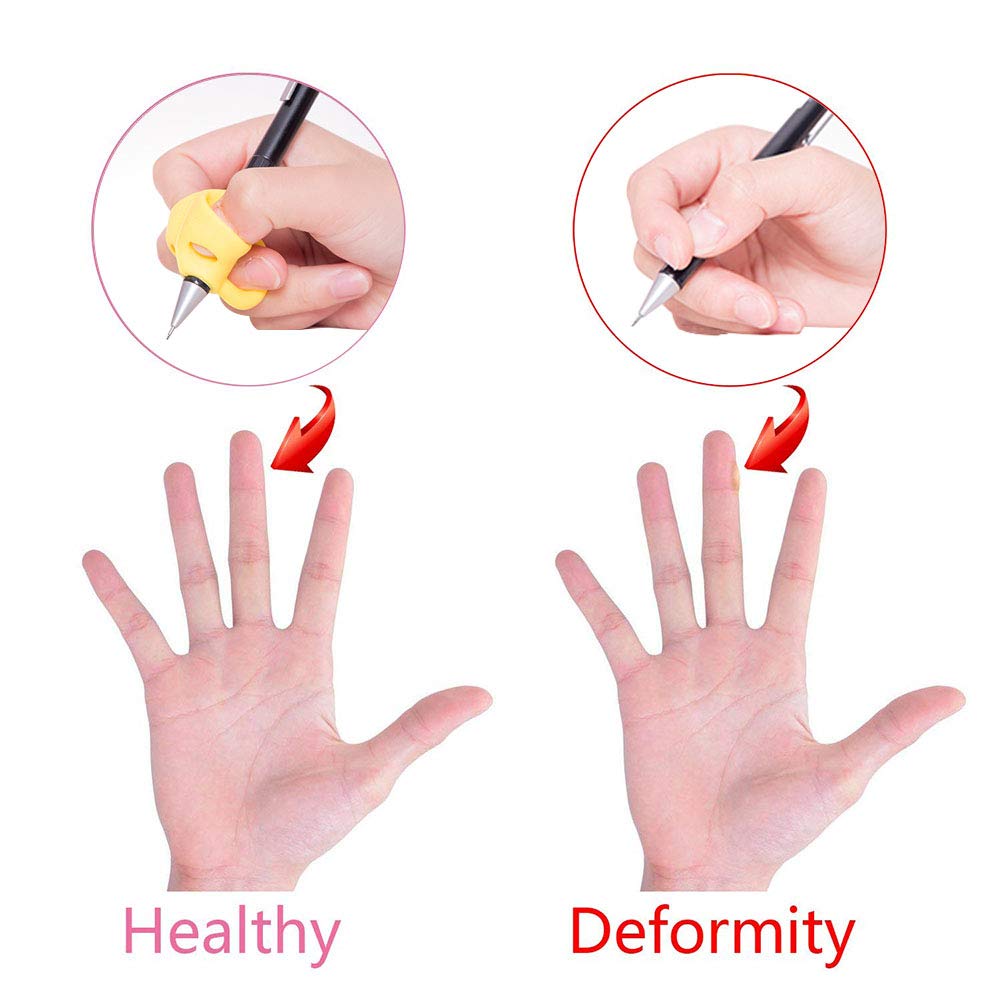 Pencil Grips,9pcs Kids Pencil Holder Writing Training Silicone Pencil Aid Grip Set Fish Dolphin Grip Butterfly Grip 3 Fingers Pencil Grip