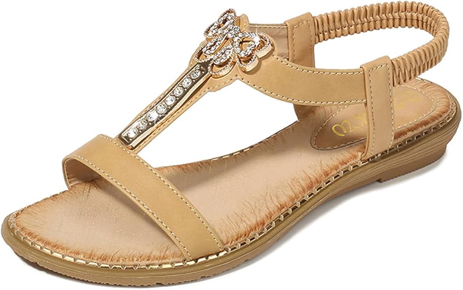 Amazon.com | Women's Rhinestone Gladiator Sandals Pingtan Wedding Sandals Gem Pearl Sparkling 