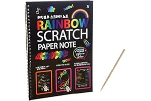 AIBIXILE Scratch Art Books, Scratch Art Paper for Kids Rainbow Scratch Art for Children, Colored Scratch Art Notebooks with Wooden Pen Best Gifts