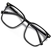 MACJERO Oversized Square Blue Light Blocking Glasses for Women Men, Anti-Fatigue Computer Monitor Gaming Glasses Reduce Eye Strain(Black)