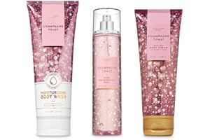 BATH & BODY WORKS Bath and Body Works - Champagne Toast - 3 pc. Gift Set - Moisturizing Body Wash, Fine Fragrance Mist and Ultra Shea Body Cream - (2019 Edition)
