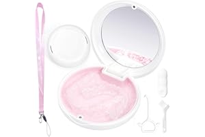 Gaboolo Retainer Case with Mirror and Lanyard,Slim Aligner Case with Vent Holes,Cute Dental Brace Box with Retainer Removal Tool and Brush(White Pink with Lanyard)