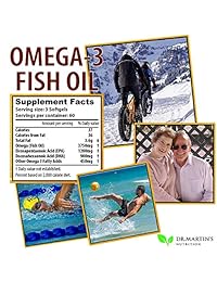 Omega 3 Aceite de Pescado 2500 mg – 800 mg Alta EPA + DHA 600 mg – Soporta corazón,...