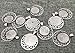 Pack of 10 Round Picture Frame Charm Pendants Trays 25mm with Moon and Stars Design DIY Alloy Photo Making (Trays 10pcs Silver)