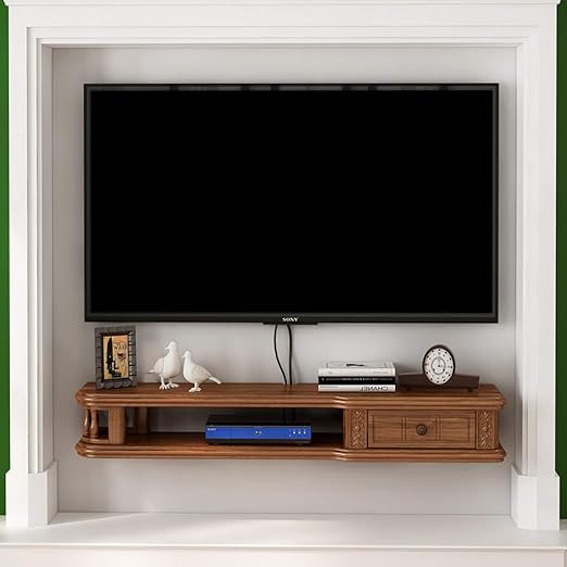Amazon Com Xxhdee Brown Floating Wall Frame Tv Cabinet Tv