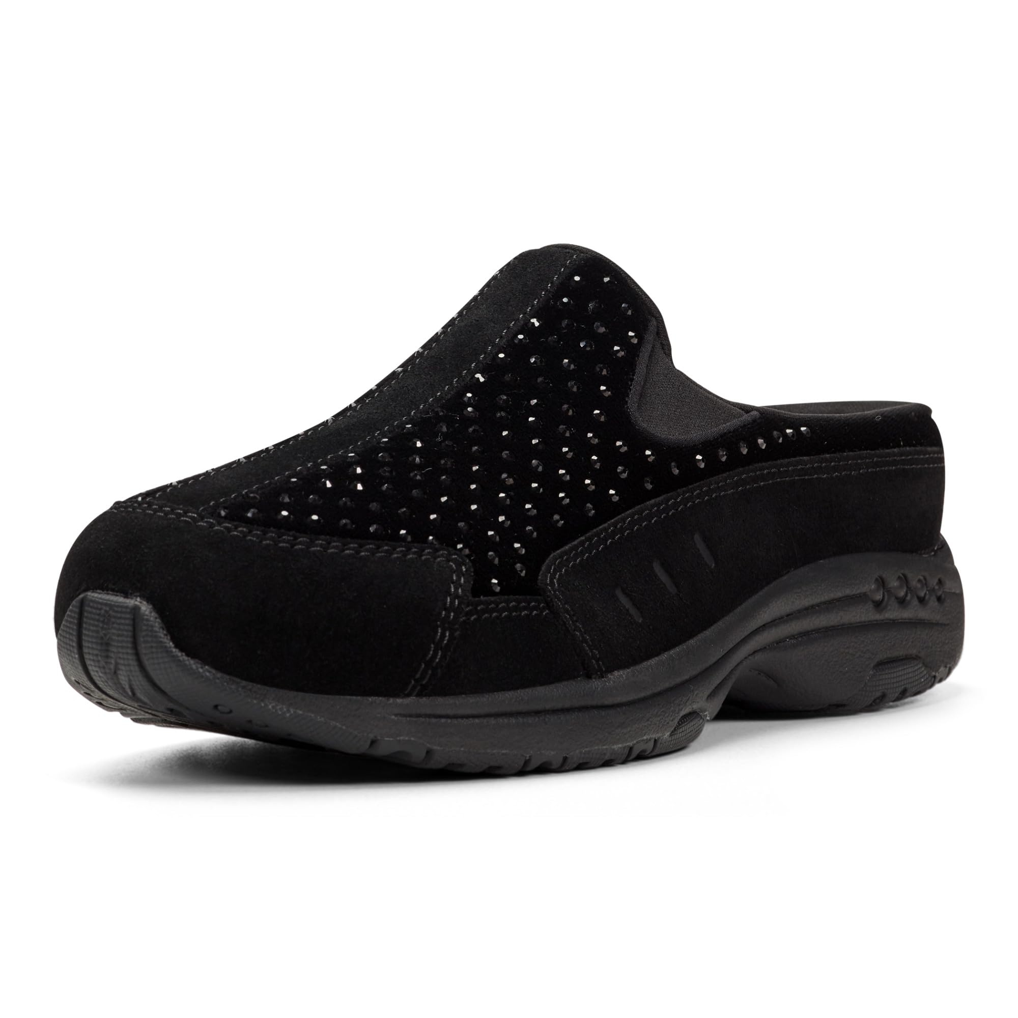Easy Spirit Women’s Traveltime762 Rhinestone Mule, Black 001, 12 M