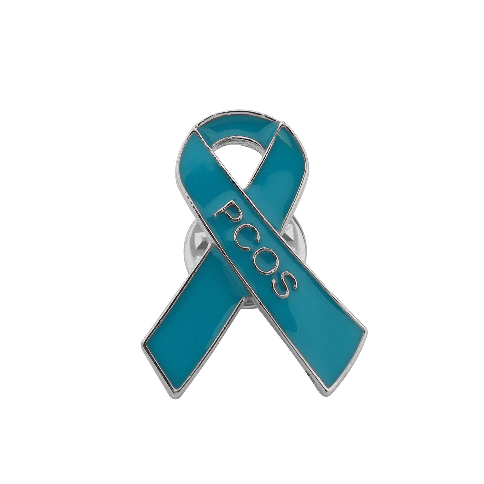 CHOORO PCOS Gift Polycystic Ovary Syndrome Gifts Teal Awareness PCOS Ribbon Pin PCOS Awareness Jewelry (PCOS ribbon-bp)