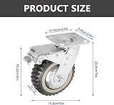 ybaymy 150mm Rubber Castor Wheels 1000kg Load 4PCS Swivel with Brakes Fixed view 2
