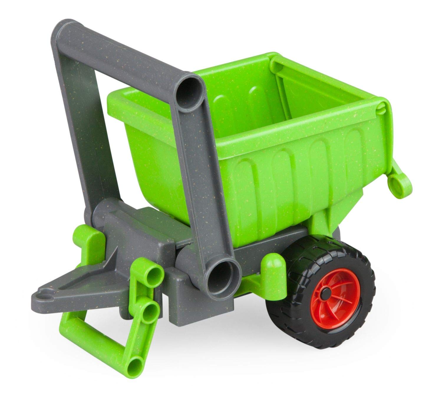 Lena 04214 - EcoActives green trailer approx. 20 cm for EcoActive tractor, trailer made of plastic with natural smell of wood due to wood content, for children from 2 years of age