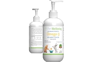 Pet Wellbeing Omega-3 Icelandic Fish Oil for Dogs - Wild-Caught, Cold-Water Fish, Healthy Skin and Coat, Joint Health and Mob