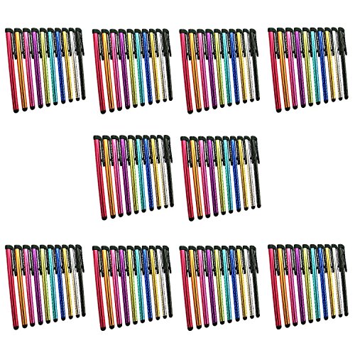 INNOLIFE Metal Stylus Touch Screen Pen Compatible with Apple iPhone 4 4S 5 5S 5C 6 6 Plus iPad Galaxy Tablet Smartphone PDA (100)