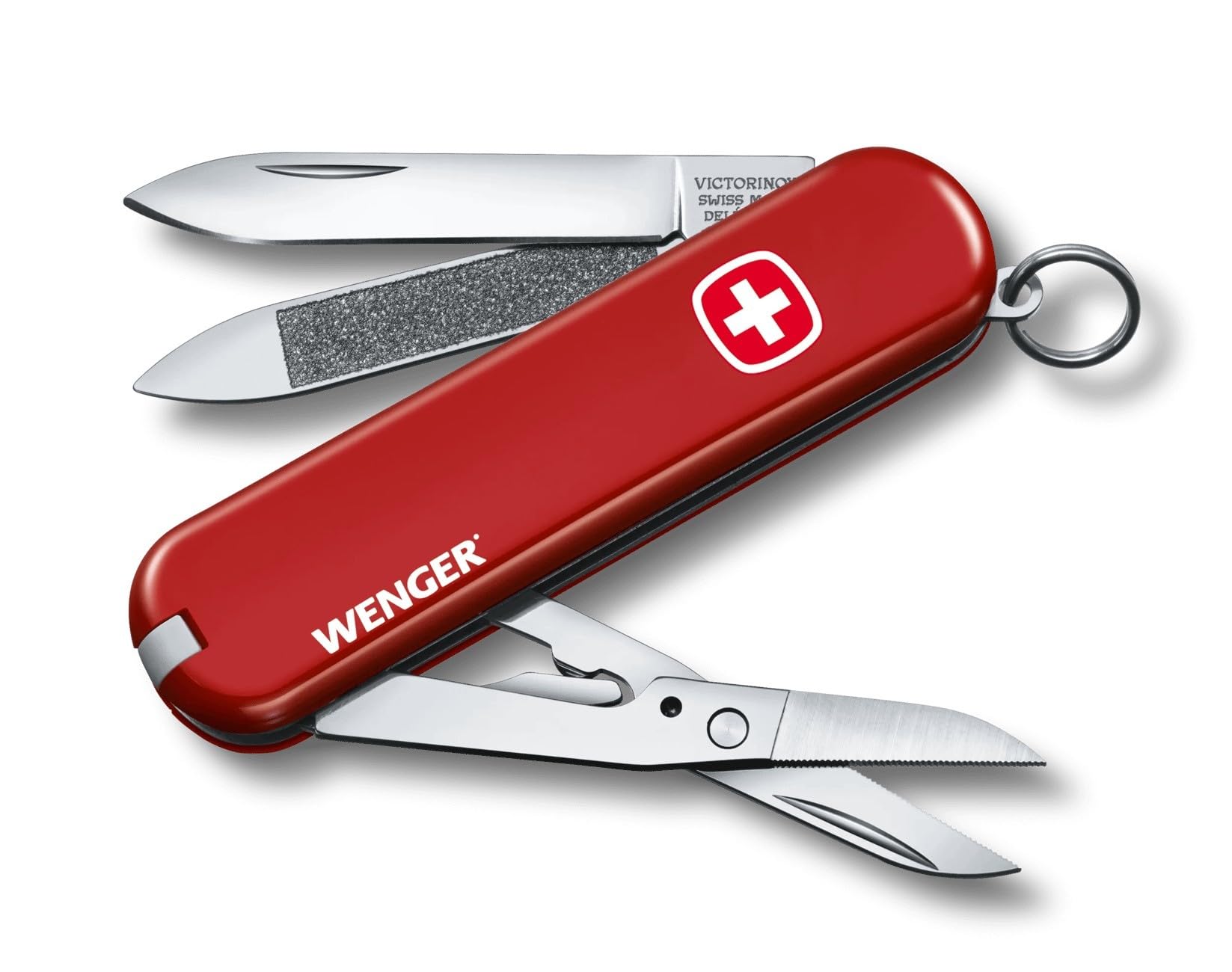 Victorinox Schweizer Taschenmesser Wenger, Multitool, Swiss Army Knife mit 7 Funktionen, Klinge, Nagelfeile, Schere