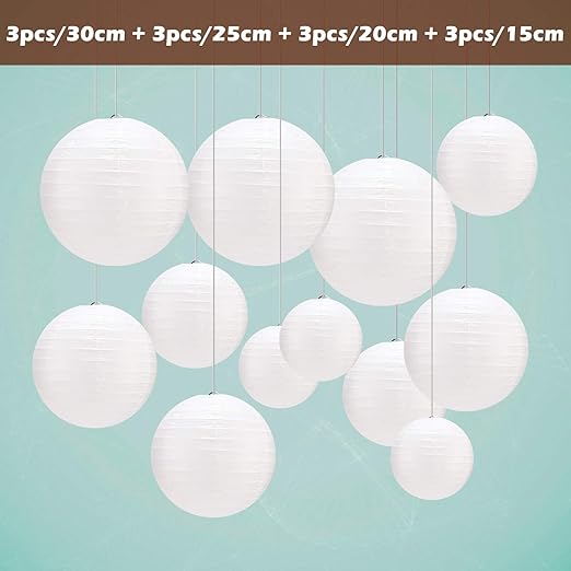 Plozoe Lampions,lampions weiß,papierlaterne,Deko Feier Lampions,Hochtzeit Party Dekoration lampions außen,papierlampenschirme