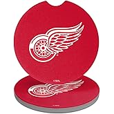 Detroit Red Wings Logo Car Coasters, Pack of 2, 2.5" Ceramic Stone, Drink Coaster for Cup Holders with Finger Notch