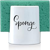 Home Acre Designs Sponge Holder for Kitchen Sink - Rustic Farmhouse Home &amp; Kitchen Decor - White Ceramic