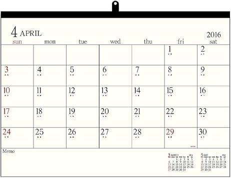 Amazon エトランジェディコスタリカ 16年 カレンダー 4月はじまり 壁掛け アイボリー Clg43 01 カレンダー 文房具 オフィス用品