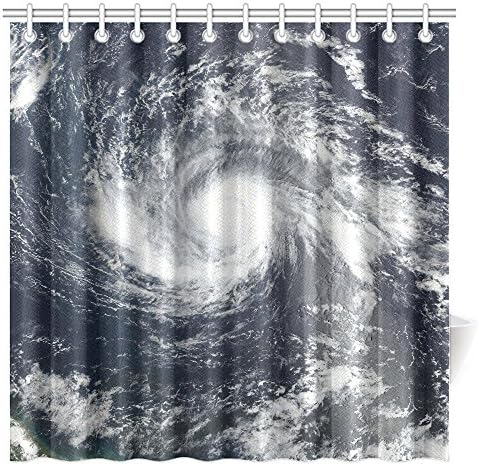 CTIGERS Fashion Shower Curtain The Satellite Cloud Chart of Typhoon Hurricane Polyester Fabric Bathroom Decoration 72 x 72 Inch