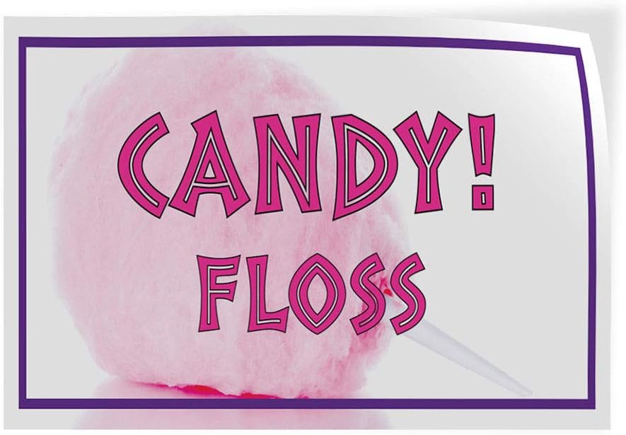 Candy! Floss #1 Indoor Store Sign Vinyl Decal Sticker 8"