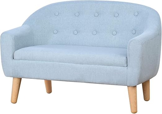Amazon Com Kids Sofa Linen Fabric 2 Seater Upholstered Couch