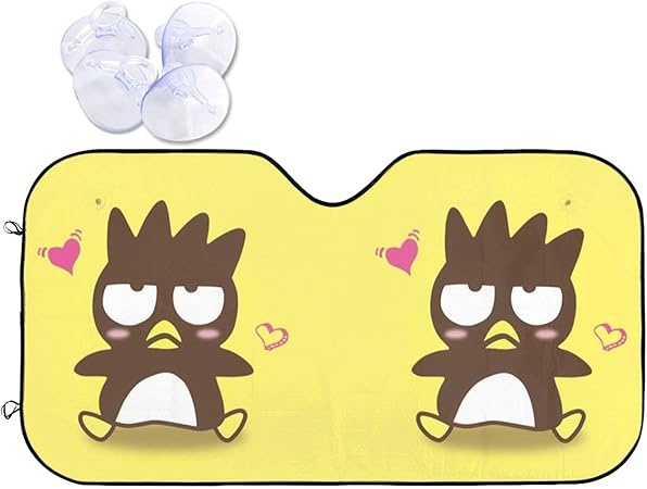 Amazon 車用サンシェード バッドばつ丸 フロントサンシェード 日除け 軽自動車 吸盤 Uvカットキャラクター アニメ 車窓日よけ 紫外線カット 日焼け防止 おしゃれ 車用品 １4０ ７6cm 車 バイク 車 バイク