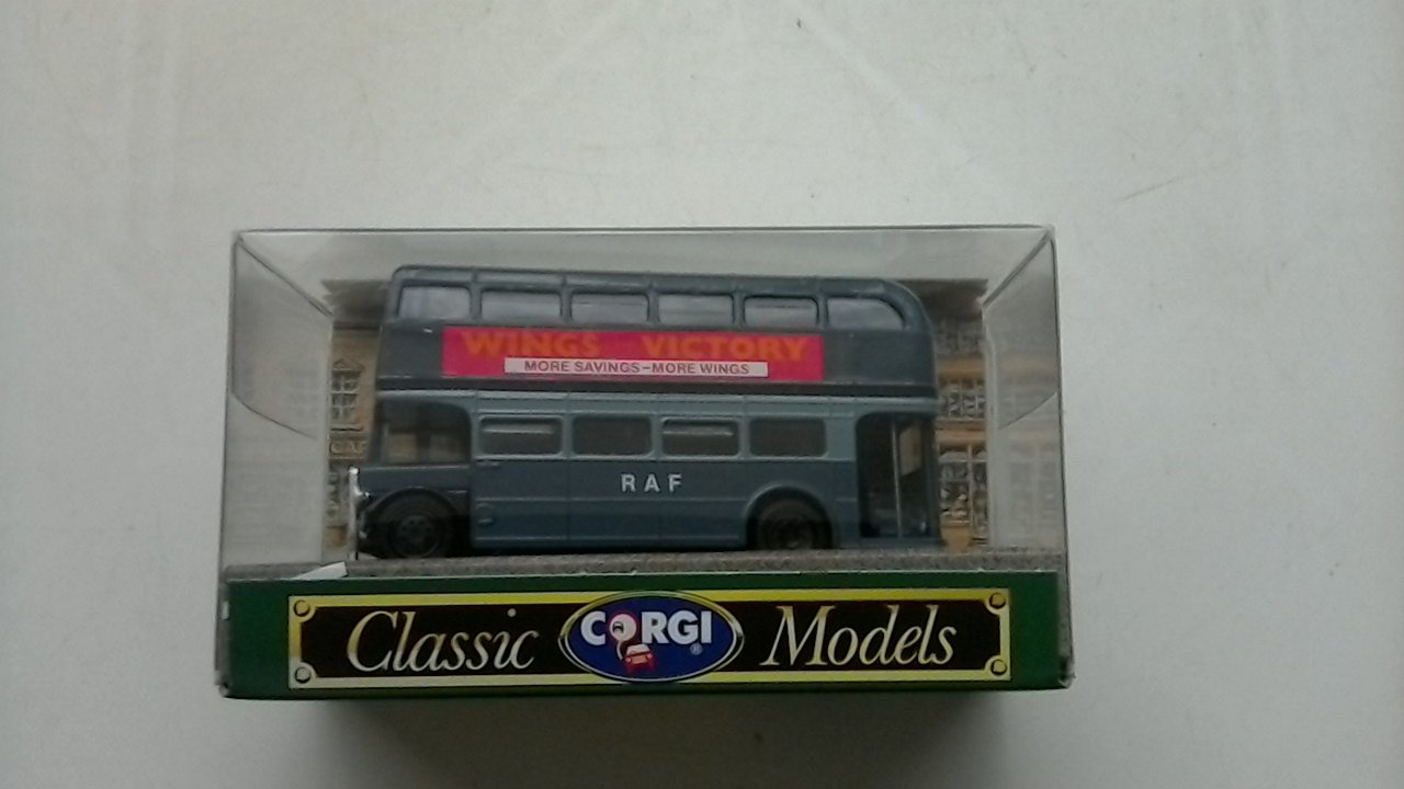 Corgi D599/12. AEC Bus "RAF / 50th Anniversary of Battle of Britain / Wings for Victory" livery. 1:64 scale die-cast model.