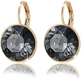 XUPING Round Crystal Leverback Earrings Sparkly Elegant Austrian Crystals 18K Platinum Plated Hypoallergenic Delicate Jewelry Gifts For Women Party
