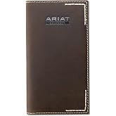 ARIAT Men's Thick Stitch Work Rodeo Wallet, RFID Blocking, Genuine Leather, Brown