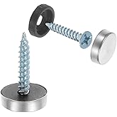 uxcell 24pcs Screw Covers Caps, 14mm Dia Stainless Steel Mirror Screws Decorative Cover Caps Nails Flat Gasket Mirror Screw F