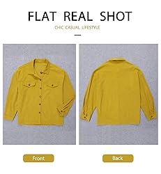 Womens Corduroy Button Down Shacket Casual Long