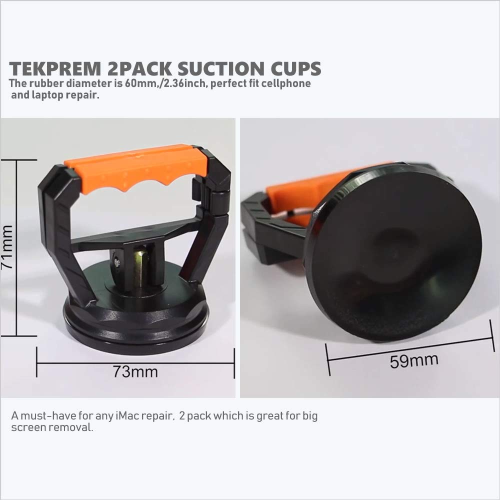 Heavy Duty Suction Cup, TEKPREM 2 Pack Suction Cups Removal Repair Tool Kit for iMac,Laptop,Computer,iPhone, Camera and Other LCD Screens or Glass Replacement