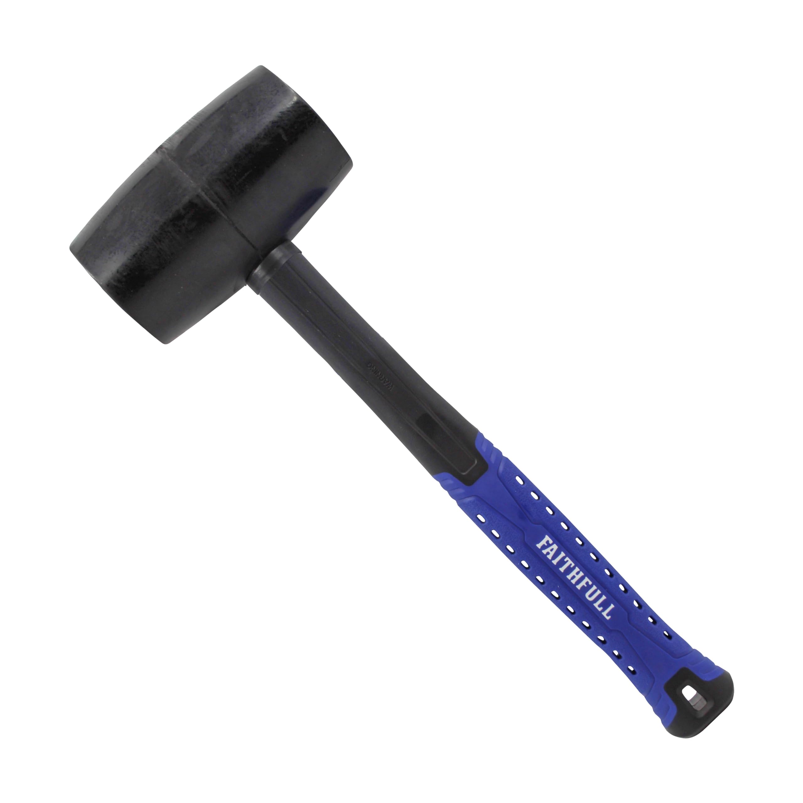 Faithfull Black Rubber Mallet 907g (32oz) – Durable Rubber Head with High-Strength Fibreglass Shaft & Ergonomic Non-Slip Grip for Assembly, Flooring & Non-Damaging Striking Tasks