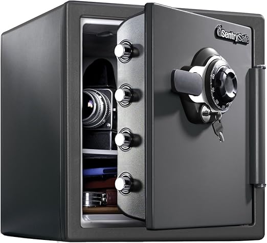 Sentrysafe Sfw123dsb Fireproof Safe And Waterproof Safe With Dial Combination 1 23 Cubic Feet