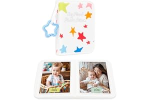 XFVEIWOO Baby's My First Photo Album for Baby Holds 21 4x6 Photos, Baby Photo Album Soft Cloth Family Book, My First Family Album for 4x6 Baby Shower Kids Toddlers Family Pictures, Toddler Photo Album (White)