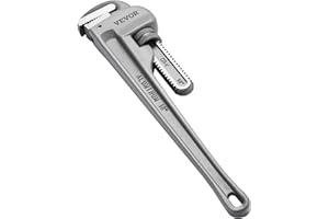 VEVOR Pipe Wrench, 18" Aluminum Straight Pipe Wrench, Adjustable Plumbing Wrench, with High Strength Jaw and Ergonomic Handle