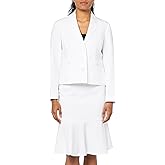 Le Suit Womens Crepe 3-Button Jacket & Flounce Skirt