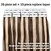 16inch Brown&Blonde Highlight Tape In Human Hair Extensions Long Straight Seamless Skin Weft Hair Invisible Double Sided Tape 20pcs 30g+10pcs Extra Tapes (Medium Brown mixed Dark Blonde #4-27)