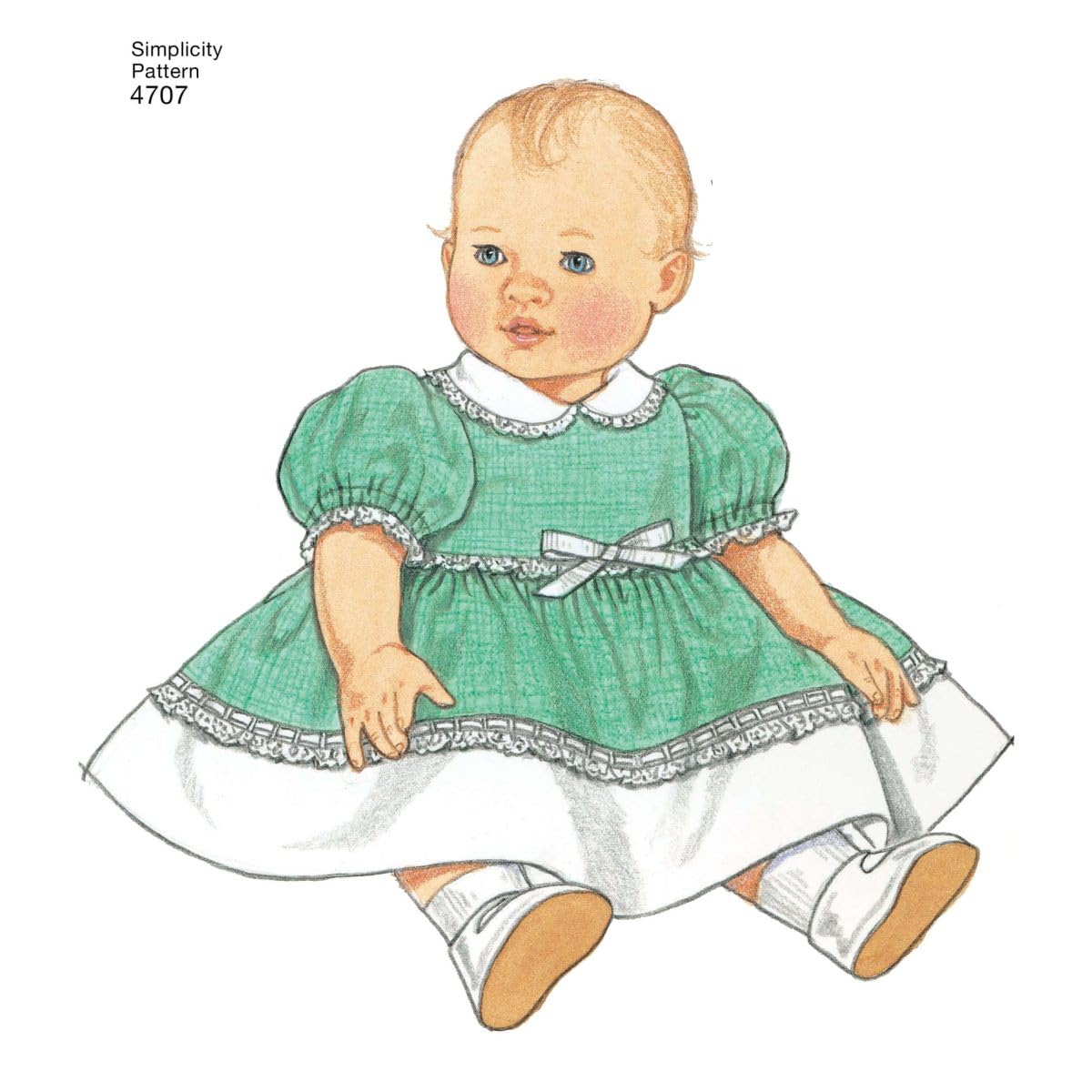Simplicity 4707 Vintage Baby Doll Clothing Sewing Patterns for Girls by Teri, A (S-L)