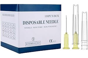 BOOBYSUU 20 Gauge 1"(25mm) Syringe with Needle, Disposable Individual Package, Boxes of 100