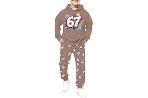 Boys Sweatsuit Kids 67 Meme Ice Cream Drip Hoodie and Sweatpants Set 67 Shirt Sweat Set Girls Cute Preppy Clothes