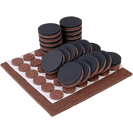 Non Slip Soft Rubber Furniture Pads 59pcs 2 And 1 Inch Felt Floor Protectors Premium Furniture Grippers Selfadhesive For Keep In Place Furniture